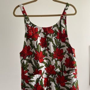 Floral overall romper